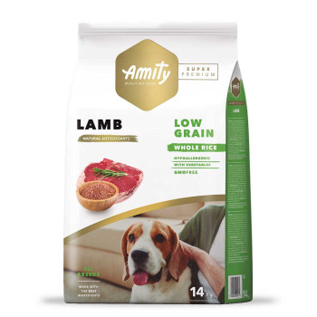 Аміті Amity Super Premium Low Grain Lamb Adult низькозерновий сухий корм з ягням для дорослих собак, 14 кг