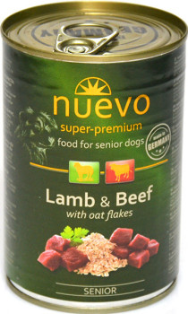 Нуево 400 гр Nuevo Dog Senior Lamb &amp; Beef вологий корм з ягням, яловичиною для літніх собак, упаковка 6 банок (95016)