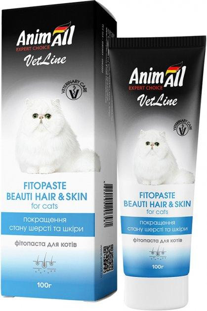 Фітопаста Анімал AnimAll VetLine Beauty Hair &amp; Skin вітаміни для покращення якості вовни у кішок, 100 гр
