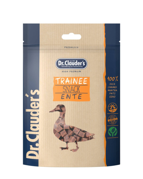Заохочувальні тренувальні ласощі Dr.Clauder's Trainee Snack Duck кубики з м'яса качки для собак, 80 гр Заохочувальні тренувальні ласощі Dr.Clauder's Trainee Snack Duck кубики з м'яса качки для собак, 80 гр