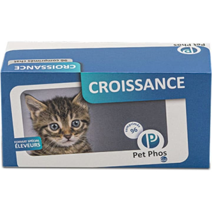 Ceva Pet Phos Croissance Cat вітамінно-мінеральна добавка для кошенят, вагітних та годуючих кішок, 96 таблеток
