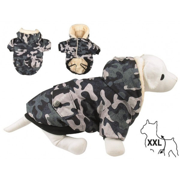 Куртка з капюшоном зимова TETRAPET на плюші CAMOUFLAGE, 25 см розмір S