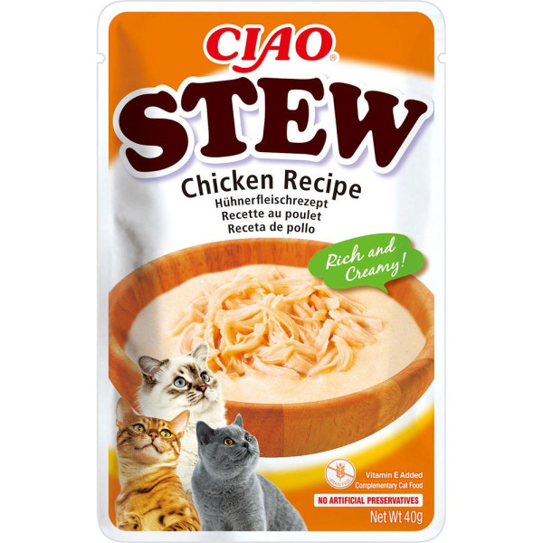 Пауч INABA "CIAO Stew" для котів, з тушкованою куркою 40 гр