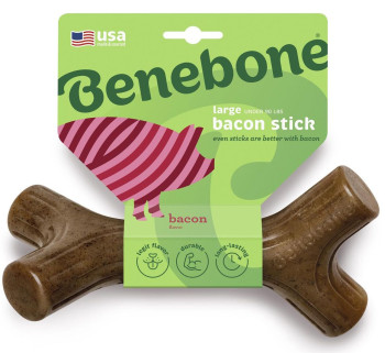 Жувальна іграшка Benebone Bacon Stick Large кісточка зі смаком бекону для собак вагою до 40 кг, розмір L (813300)