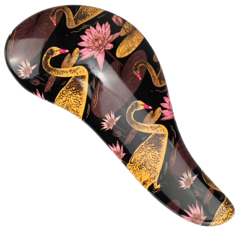 Гребінець-щітка Iv San Bernard Dermobrush з принтом Лебеді, для догляду за шерстю собак і кішок