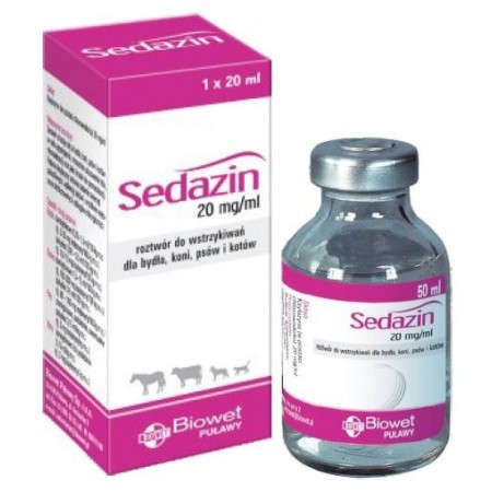 Седазін 20 мг/мл Sedazin заспокійливе знеболюючий засіб для ВРХ, коней, собак і котів, 50 мл