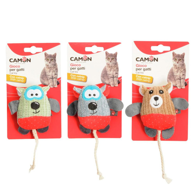 Іграшка для котів CAMON фантастичні звірята з поліестеру та котячої м'яти( 2 вовчки та лисичка) , 10 см