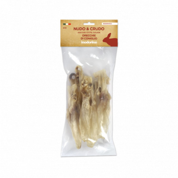 Inodorina Dried ears - Rabbit Ear 8 pcs сушені кролячі вушка - ласощі для собак, 8 вушок (5200250010)