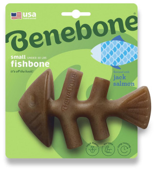 Жувальна іграшка Benebone Fishbone Salmon Small рибна кістка зі смаком лосося для собак до 13 кг, розмір S (410300)