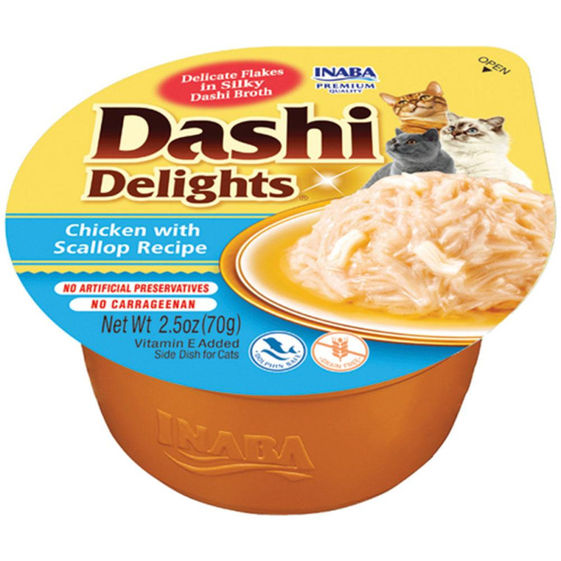 Ласощі INABA "DASHI Delights" для котів, курка з морським гребінцем, 70 гр