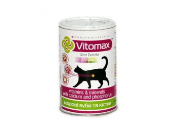 Вітомакс Здорові зуби і кістки Vitomax вітаміни для котів, 300 таблеток