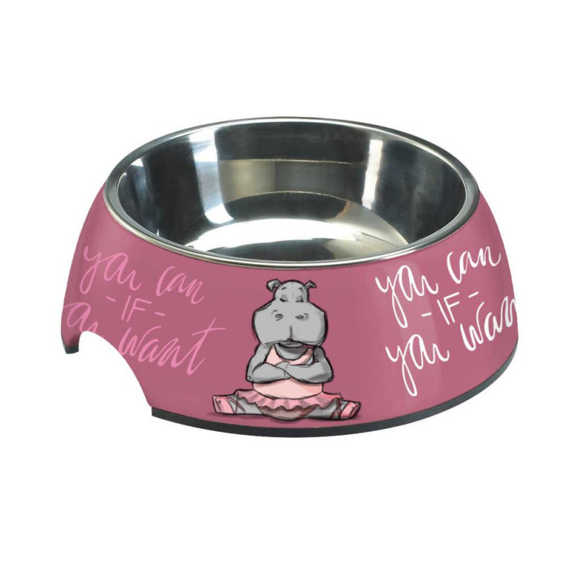 Миска CROCI MILAMINE HIPPO, нержавіюча, гумова основа ,зміна чаша 0,80л, 24 см