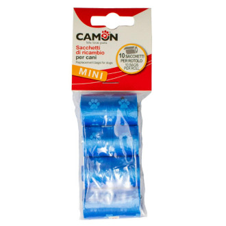 Пакети для собачих фекалій CAMON, 6 см, блакитні, 4 штx10 пак