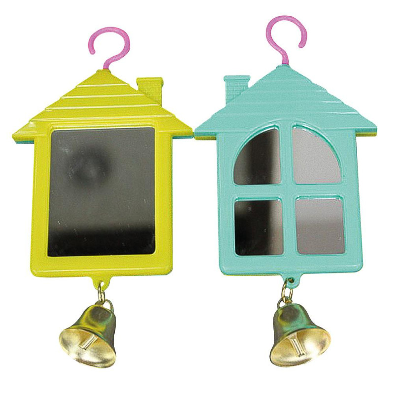 Іграшка для птахів TETRAPET Dodo, будиночок з дзеркалом та дзвіночком, 16 см
