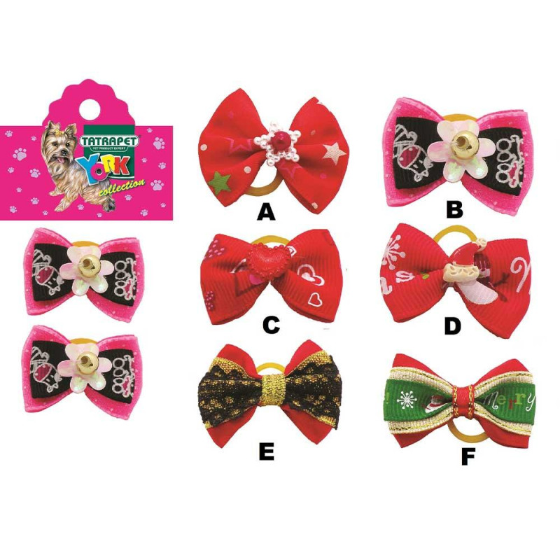 Бантики для собак York3.5-4 cм 2 шт (червоні)