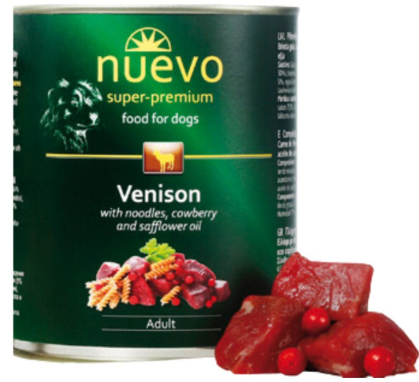Нуево 800 гр Nuevo Adult Dog Venison консервований корм з олениною, брусницею для собак (95002)