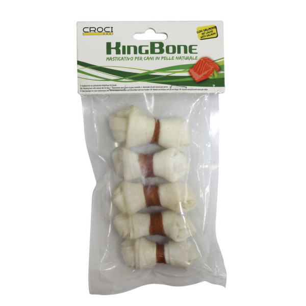 Кістка жилована вузлова CROCI KingBone Salmon, з лососем, 5см, 10гр