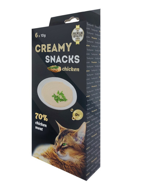 Лагідне пюре для котів з м'яса курки у стіках по 10 г, 6 шт/уп,100 уп/ящ