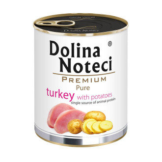 Консерва Dolina Noteci Premium Pure для собак  алергіків з індичкою та картоплею, 800 гр