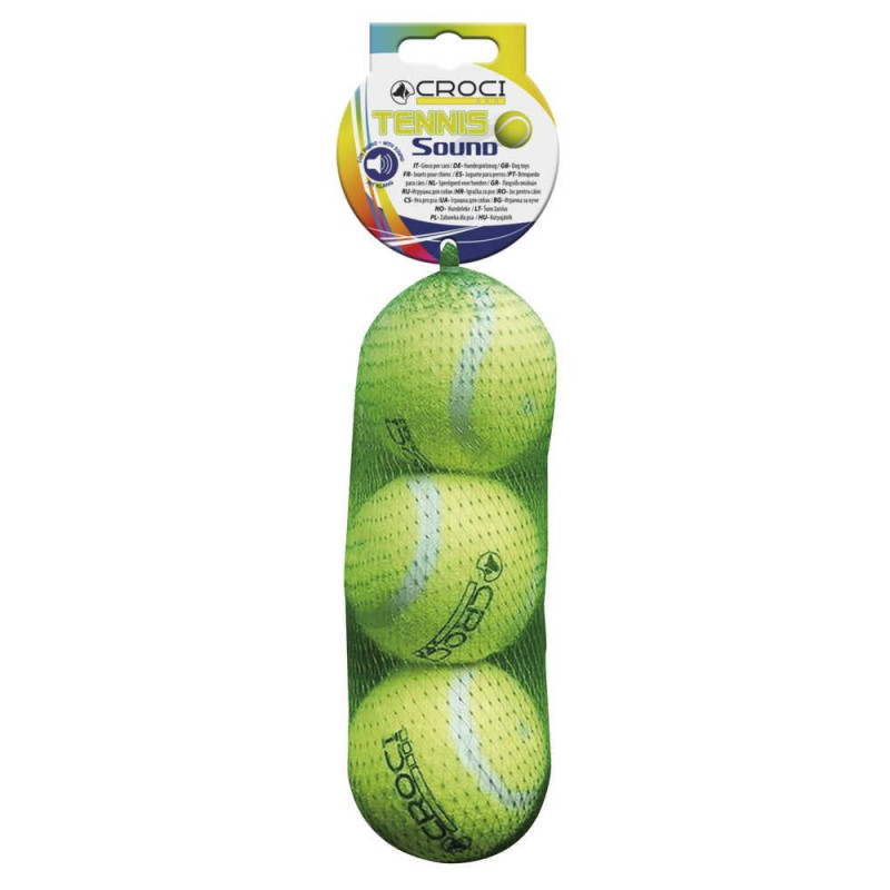 Іграшка для собак CROCI М'яч тенісний, пищалка, 6,5 см