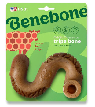 Жувальна іграшка Benebone Tripe Bone Beef Medium з яловичим рубцем для собак вагою до 27 кг, розмір M (520350)