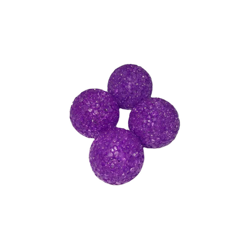 Іграшка для котів ТМ "FOX" м'яч гліцериновий фіолетовий з бубiнцем, 4см, 25 шт/уп