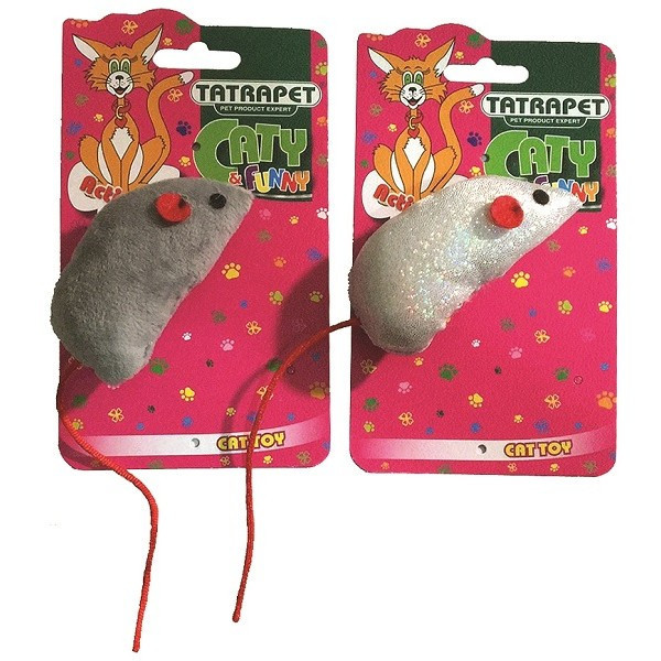 Іграшка для котів TETRAPET Caty funny миша текстильна, 9 см