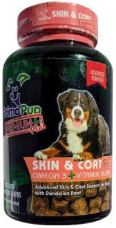 Шкіра та Шерсть+ Прімо Пап Skin &amp; Coat+ Primo Pup вітамінний комплекс для собак з Омега-3, 60 таблеток