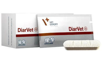 Діарвет DiarVet VetExpert (бентоніт, інулін, пектин, таніни) проти діареї у кішок і собак, 6 таблеток