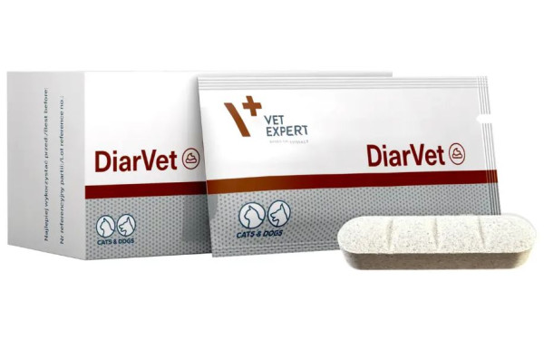 Діарвет DiarVet VetExpert (бентоніт, інулін, пектин, таніни) проти діареї у кішок і собак, 6 таблеток Діарвет DiarVet VetExpert (бентоніт, інулін, пектин, таніни) проти діареї у кішок і собак, 6 таблеток