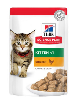 Хілс Hill's SP Kitten Chicken Pouches вологий корм з куркою для кошенят та вагітних кішок, 85 гр, пауч (604034)