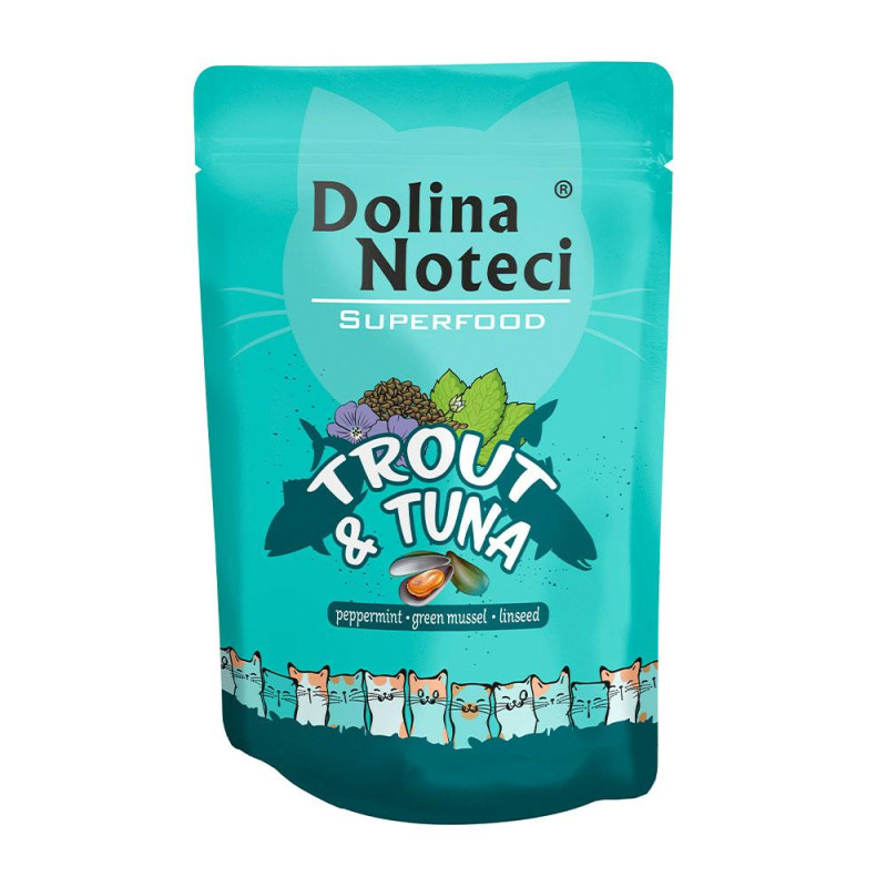Пауч Dolina Noteci Superfood для котів з форелью та тунцем,85 гр