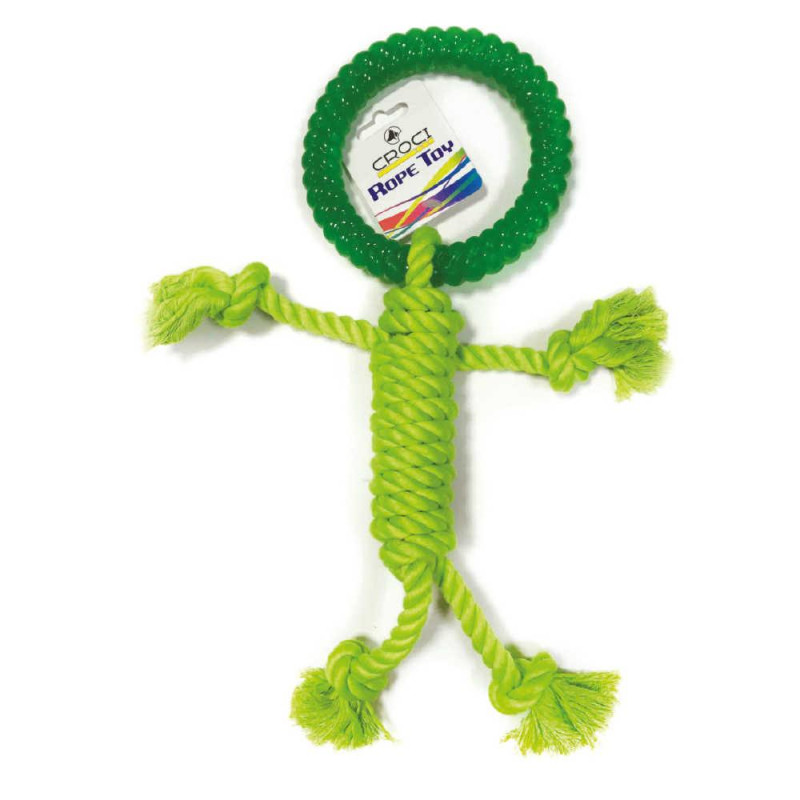 Іграшка для собак CROCI ROPE Мотузковий чоловічок, зелений, 30 / 15 см