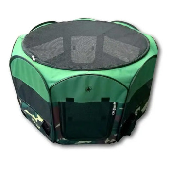 Манеж-намет Croci Fence Fast &amp; Easy 92*92*49 см складний, для собак і котів на виставках, колір зелений/хакі (C2058887+)