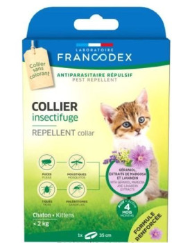 Нашийник-репелент Francodex Repellent Collar з гераніолом від бліх і кліщів для кошенят, 35 см