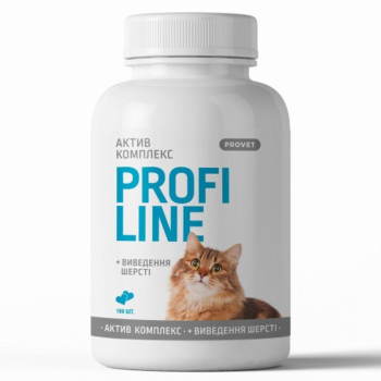 Вітаміни Актив Комплекс Provet Profiline для виведення шерсті зі шлунка котів, 180 таблеток (PR243160)