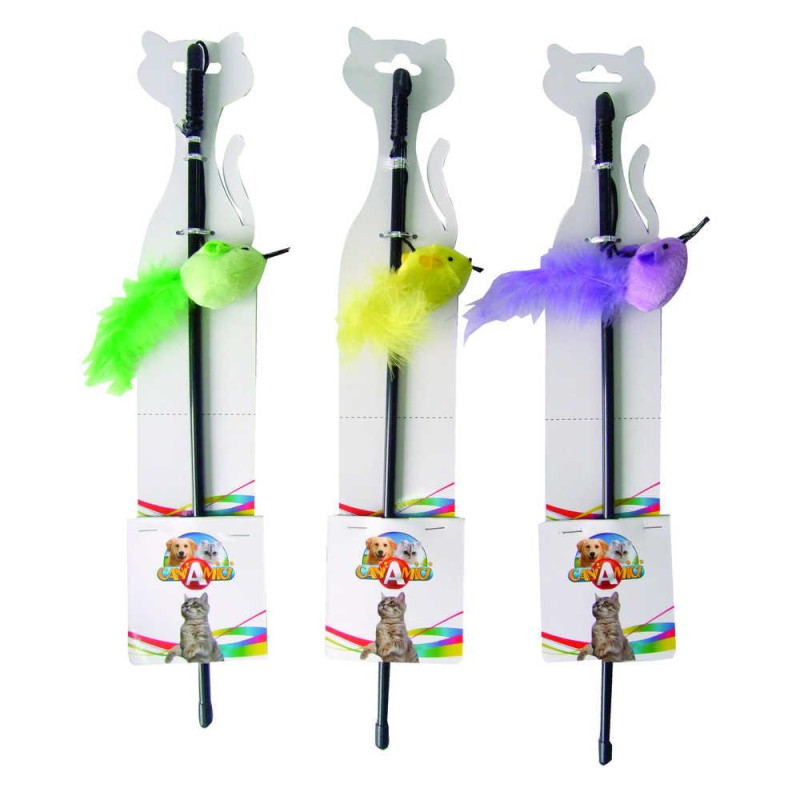 Іграшка для котів CROCI STICK Дразнилка з мишею кольорова, 40 см