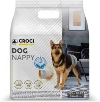 Підгузки Croci Dog Nappy XXL для собак вагою 18 - 30 кг, обхват талії 40 - 62 см, 10 підгузків (C6028999)