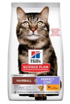 Хілс Hill's SP Feline Adult Hairball &amp; Perfect Coat корм для для виведення шерсті зі шлунка котів, 3 кг (608548)