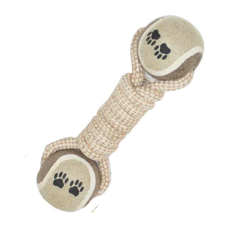 Іграшка для собак CROCI ECO канат грейфер плетінка з м'ячем, котон + сезаль, 6х34 см