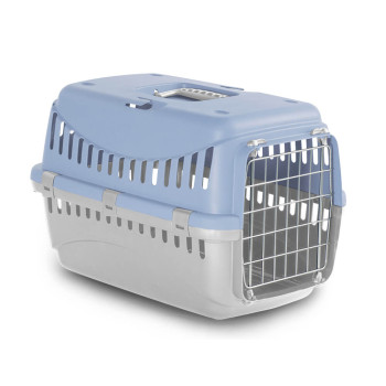 Переноска Gipsy 2 Large Light Blue 58*38*38 см для собак, металеві двері, колір світло-синій