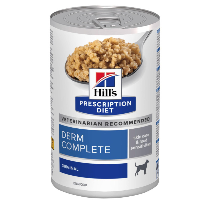Hill's PD Wet Canine Derm Complete рис/яйце, вологий корм для собак при харчовій алергії та атопічному дерматиті, 370 гр консерва