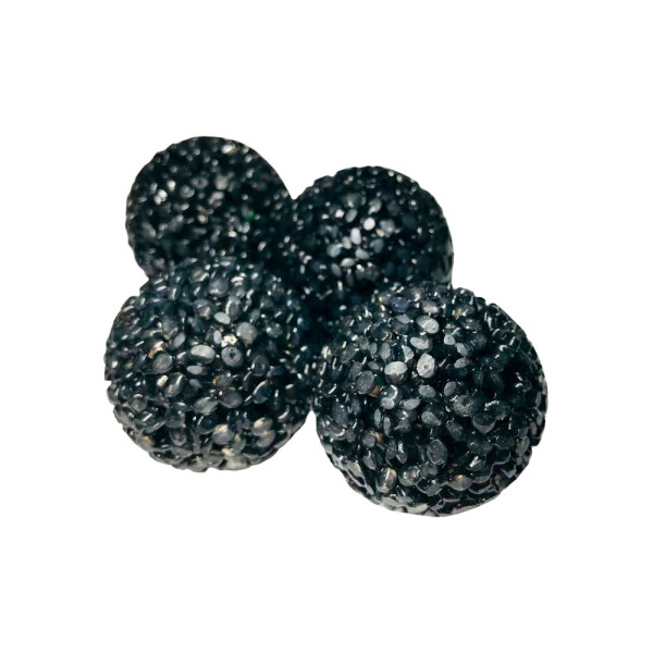 Іграшка для котів ТМ "FOX" м'яч гліцериновий чорний з бубiнцем, 4см, 25 шт/уп