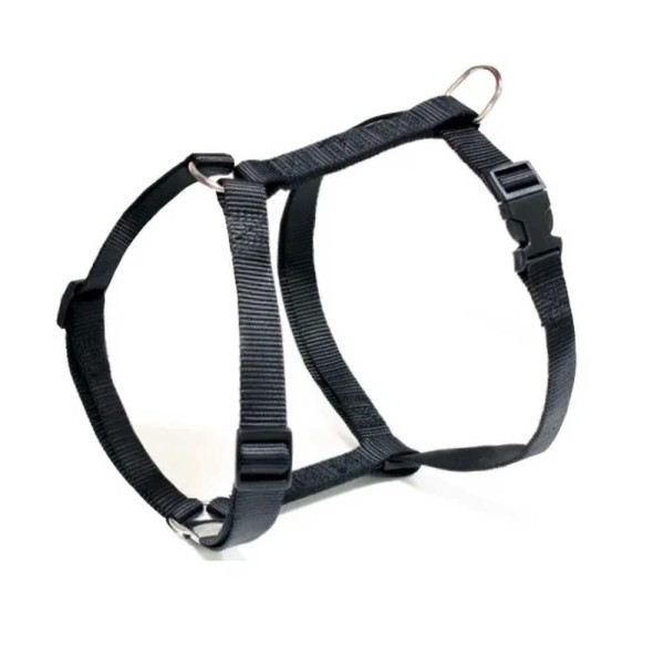 Шлея CROCI PETTORINA, чорна, нейлон, 55-95x1,9 см