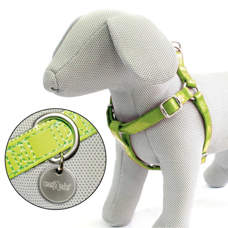 Шлея CROCI GLOSSY , (глянцева  штучна шкіра лак +нейлон), салатова 36-60х1,5см