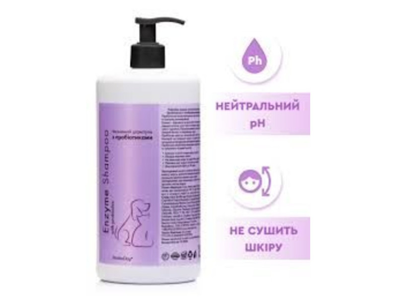 Шампунь ProbioDay Enzyme Shampoo with Probiotics ензимний шампунь із пробіотиками для котів і собак, 1 л