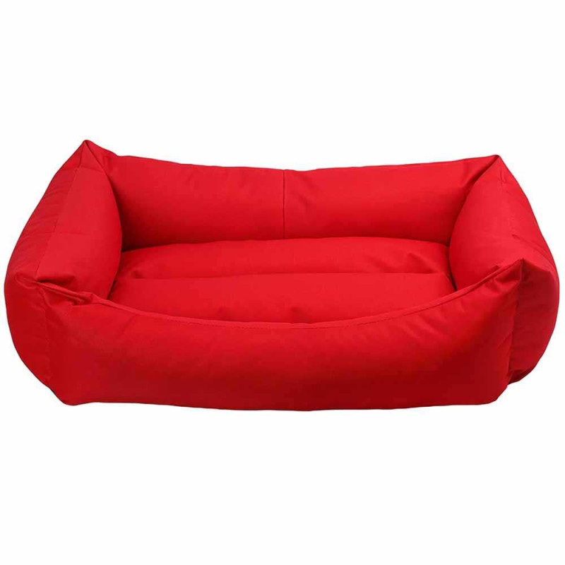 Milord GELATO 50*38*19 см S прямокутний лежак з бортиками для котів і собак, червоний