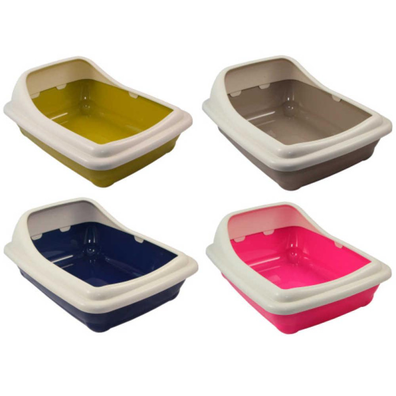 Туалет для кішок CROCI BIRBA з високою рамкою, асорті 4 кольори, 56x39x21,5 см