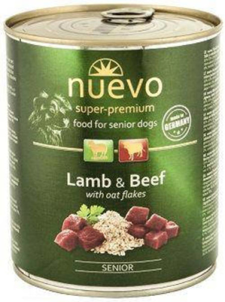 Нуево 800 гр Nuevo Dog Senior Lamb &amp; Beef вологий корм з ягням, яловичиною для літніх собак (95017)