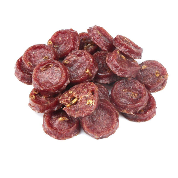 Ласощі "Селянські Смаколики" для собак,качині медальйони з комахами , 3 см , 500г